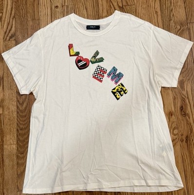 AMIRI Love Me Graphic Logo T-Shirt White Men s XL Cotton Tee