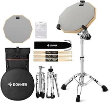 Snare Drum Stand Set with Silent Practice Pad and Backpack