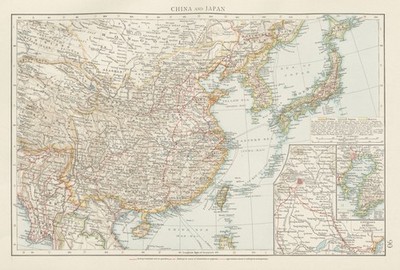 China Japan Korea. Eisenbahnen komplett geplant Mooted. Great Wall. TIMES 1900 Karte