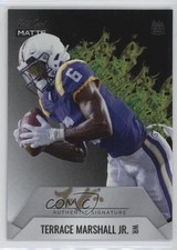 2021 Wild Card MATTE White - Green Flames /40 Terrace Marshall Jr Auto 11ur