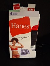 Hanes Originals Women's 6pk Breathable Stretch Cotton Bikinis Underwear - Size M