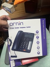 Black Ornin 2-Line Corded Telephone Systems Conference Calls 2 Way Speaker Phone