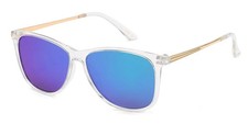 Polarized Translucent Clear Frame Classic Sunglasses Multicolor Mirror Lens