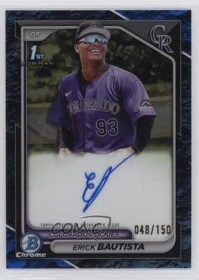 2024 Bowman Chrome Prospect Blue Lunar Refractor 48/150 Erick Bautista Auto o8g