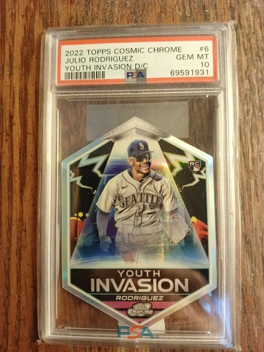 2022 Topps Cosmic Chrome Julio Rodriguez RC Youth Invasion PSA 10 GEM