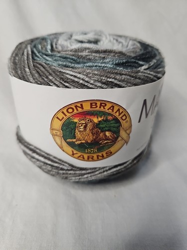 Lion Brand Mandala Ombre Yarn Cool Froid (Qty 1) Black/Grey/White - Picture 3 of 7