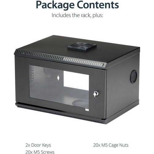StarTech.com 2-Post 6U Wall Mount Network Cabinet w/ Acrylic Door, 19" Small Wal - 第 6/6 張圖片
