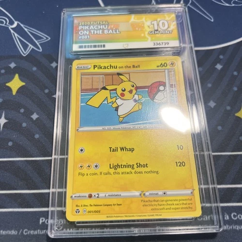 2020 Futsal Promo Pikachu TCG Card Graded 001/005 ACE Gem Mint 10