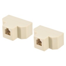 2 x Phone Jack Splitter 6P4C Male to 3 Female Way Socket Adapter Line Splitter