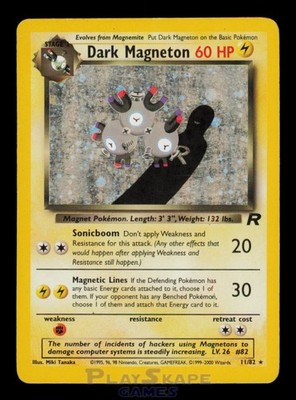Pokemon Karte Dunkles Magneton 11/82 Team Rocket Vintage WOTC Holo Rare MP 2000