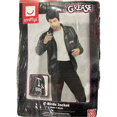 Funidelia | Veste T-Bird - Grease 100% Officielle pour Homme Taille XXL Années 50: Rock & Roll, John Travolta, Grease, Films et Cinéma - Couleur: Noir, Accessoire pour déguisement