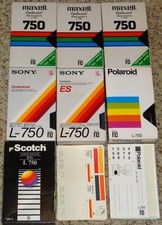 Lot of 7 Betamax Video Tapes L-750 Sony-Maxell-Polaroid-Scotch Sold as Blanks