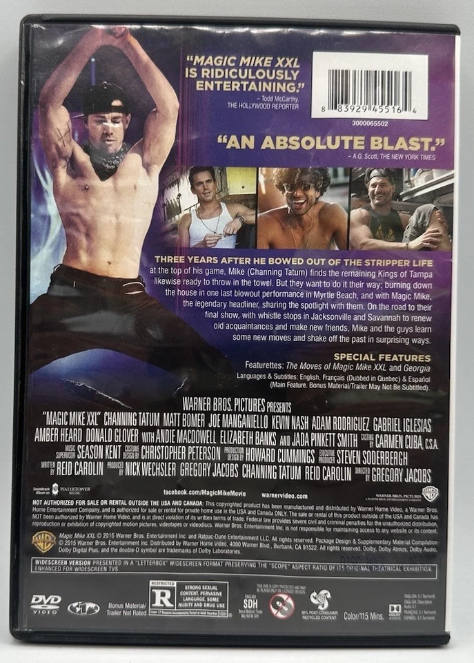 Magic Mike XXL DVD Widescreen Channing Tatum Matt Bomer Joe Manganiello 2015 - Image 2 of 3