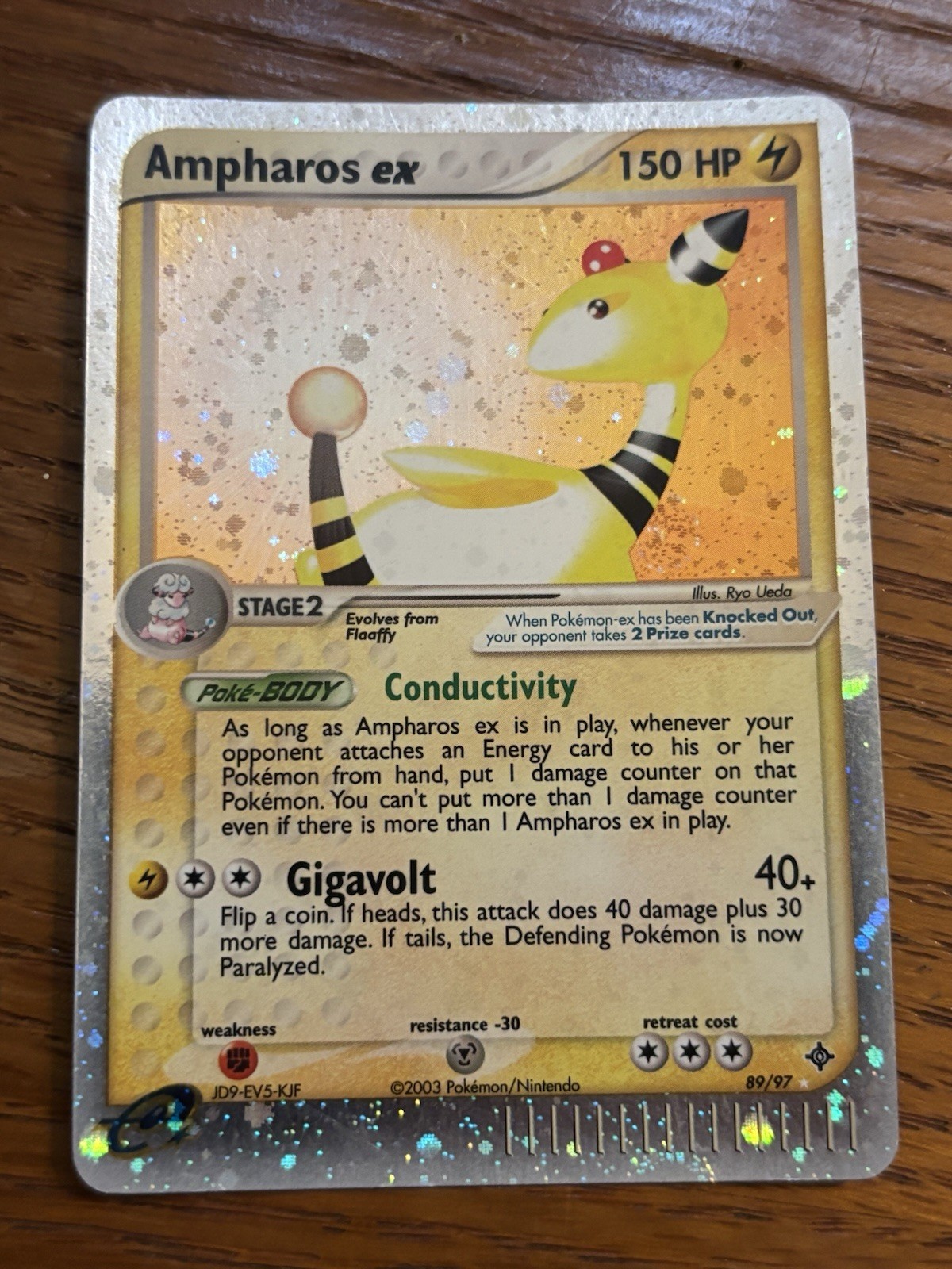 Pokémon TCG Ampharos EX Ultra Rare Holo Card 89/97 EX Dragon 🌀 swirl