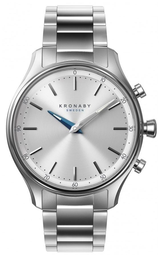 Kronaby SEKEL Hybrid Smartwatch (38mm) Silver Dial / 3-Link Stainless S0556/1