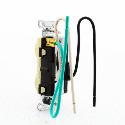 10 Hubbell Ivory COMMERCIAL Receptacle Outlets 15A 125V 8" Wire Leads CR15IP1 - Picture 5 of 6