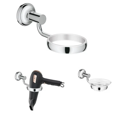 Grohe Essentials soporte cromado para jabonera secador de pelo taza dispensador de jabón - Imagen 1 de 4