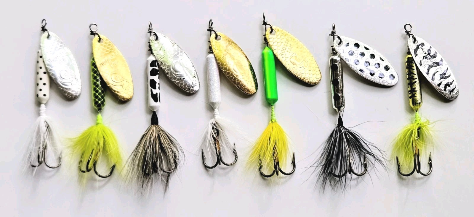 (7) Worden's Rooster Tail Inline Spinners 1/4 oz 2-3/4" 7 Colors In Set New  - Image 2