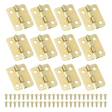 12Pcs Small Butt Hinges 3/4 Inch Mini Jewelry Box Hinge with Screw, Gold