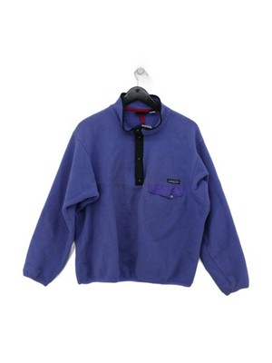 Patagonia Men's Jumper L Blue 100% Polyester Mock Neck Pullover