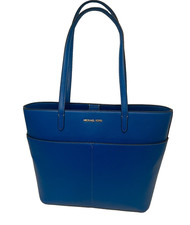 MICHAEL KORS Bedford River Blue Leather Tote Bag NWT