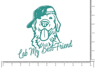 Lab Dog, My Best Friend Vinyl Decal, Waterproof, Durable Outdoor Labrador