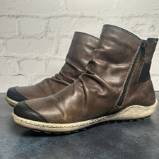 Remonte Women's Tex Zip Ankle Bootie Gray Brown Size 40