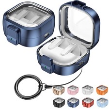 For Samsung Galaxy Buds 4/Buds 4 Pro Shockproof Clear PC Lock Case w/ Ring Strap