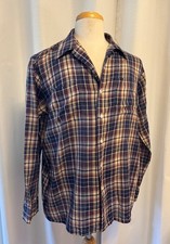 TRUE VTG-JC Penney Shirt Mens L Blue Plaid 70s,80s EXCELLENT Super Lightweight