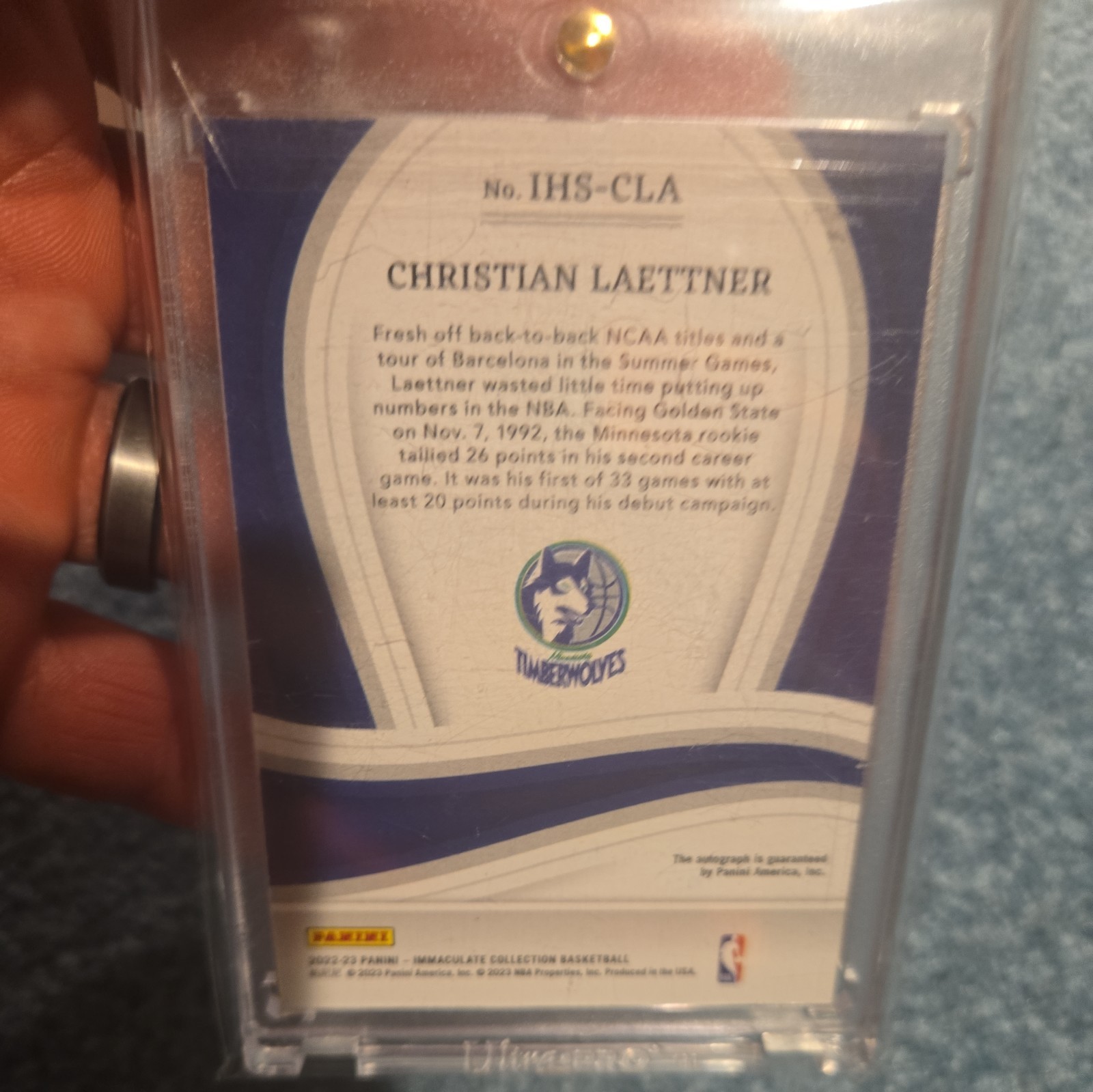 2022-23 Immaculate Collection Heralded Signatures Christian Laettner AUTO 04/25 view 2