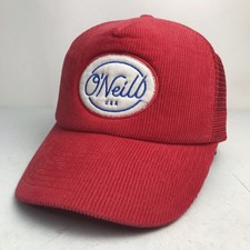 O  Neill Corduroy Trucker Hat Adjustable Snapback Hat OS Adult Unisex Red