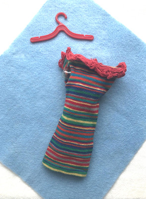Vintage Barbie SPECTATOR SPORT PAK Multi Colored Striped Knit Dress