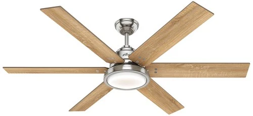 60" Hunter Warrant Brushed Nickel LED DC Ceiling Fan with Wall Control - Picture 2 of 10