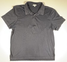 James Perse Polo Shirt Mens Size 4 Navy Blue Short Sleeve USA Made Casual