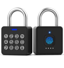 Fingerprint Gym Locker Lock with Code Keypad, Waterproof Gate Locks for Outdo...