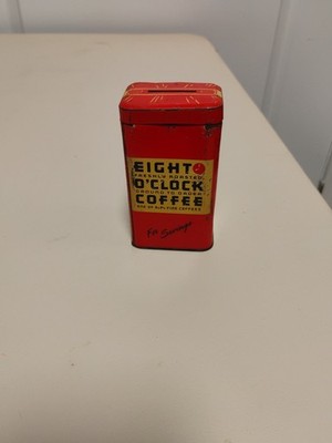 Vtg ''Eight O Clock Coffee Tin Bank/2.25''×4''