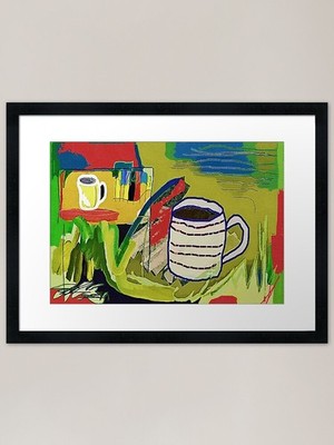 Zwei Tassen für die Küche Gerahmtes Kunst Gerahmtes Wandbild Poster Leinwanddruck Bild