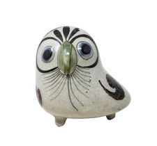 Ken Edwards Tonala 3" Tall Owl KE Mexico Handcrafted Hand Painted Bird Figurine