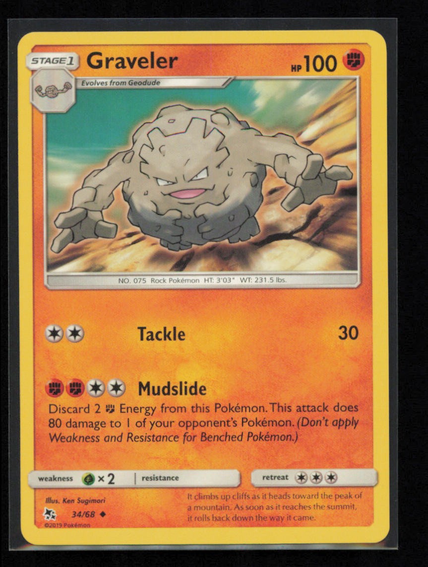 Graveler 34/68 Pokemon Hidden Fates Uncommon Near Mint