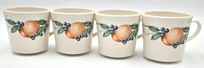 Vintage Corningware Abundance Coffee Mugs Cups Set of 4 Fruit Garland Corelle - image 1 of 4