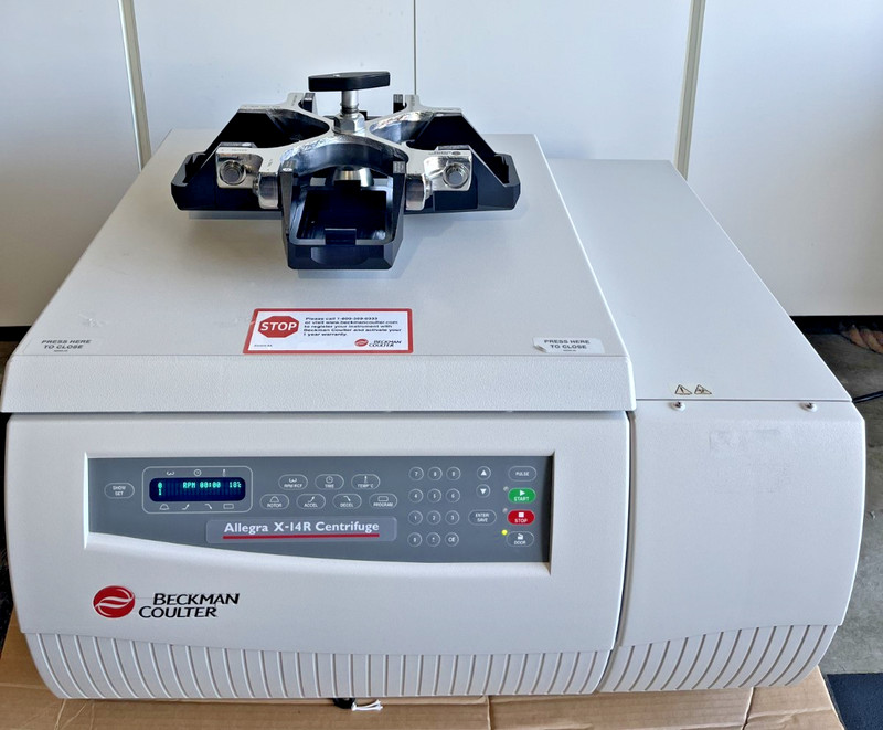 Beckman Coulter Allegra X‑14R Centrifuge w/ SX4750 Rotor & Microplate Carriers