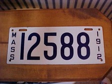 1912 Massachusetts License plate