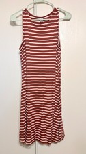 Old Navy Medium Rust and White Striped Sleeveless Dress