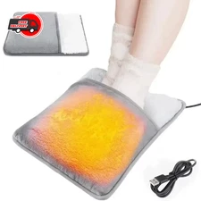 Winter Electric Foot Heating Pad USB Charging Soft Plush Washable Warmer Mat