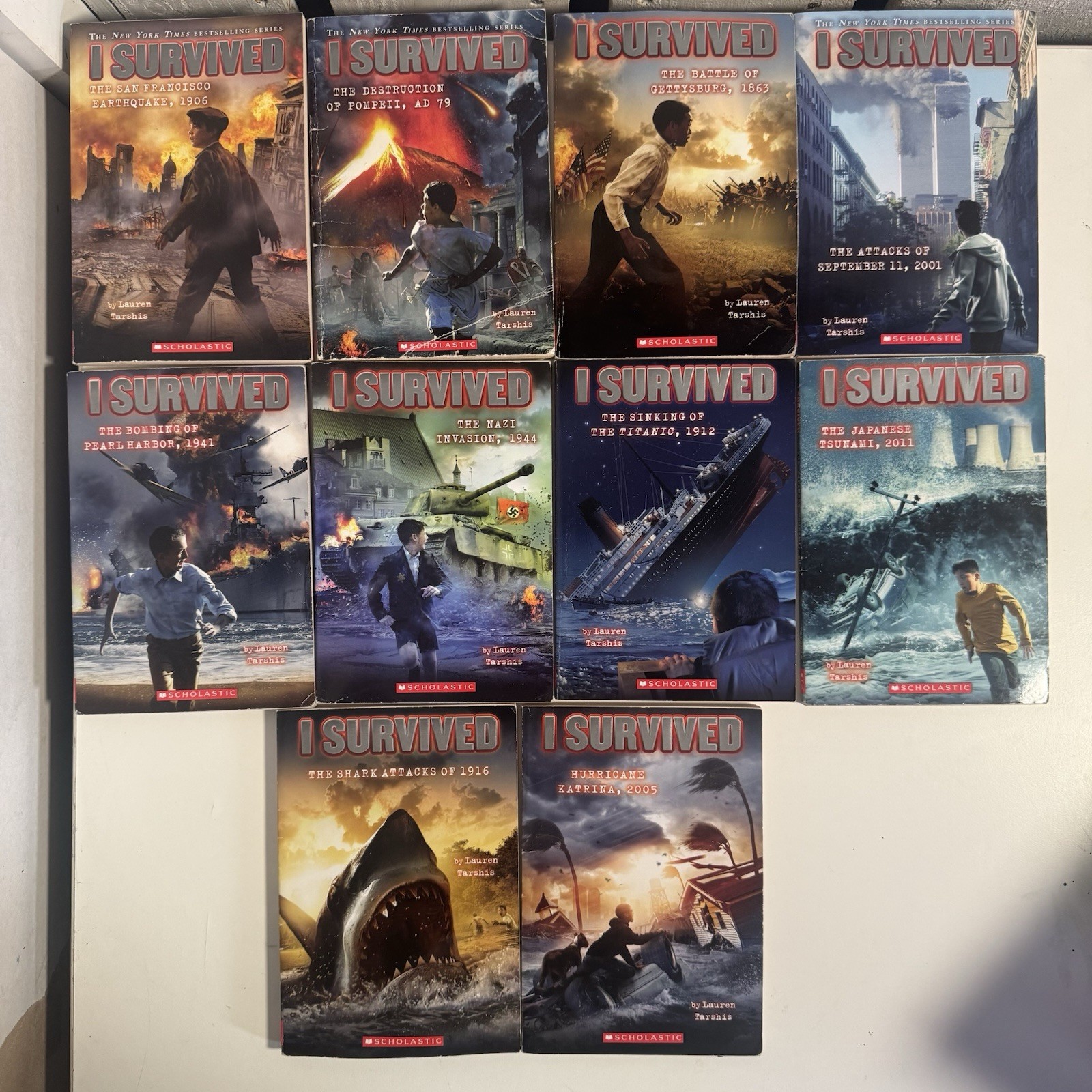 I Survived Lot of 10 Paperback Books Lauren Tarshis Scholastic Mixed Titles