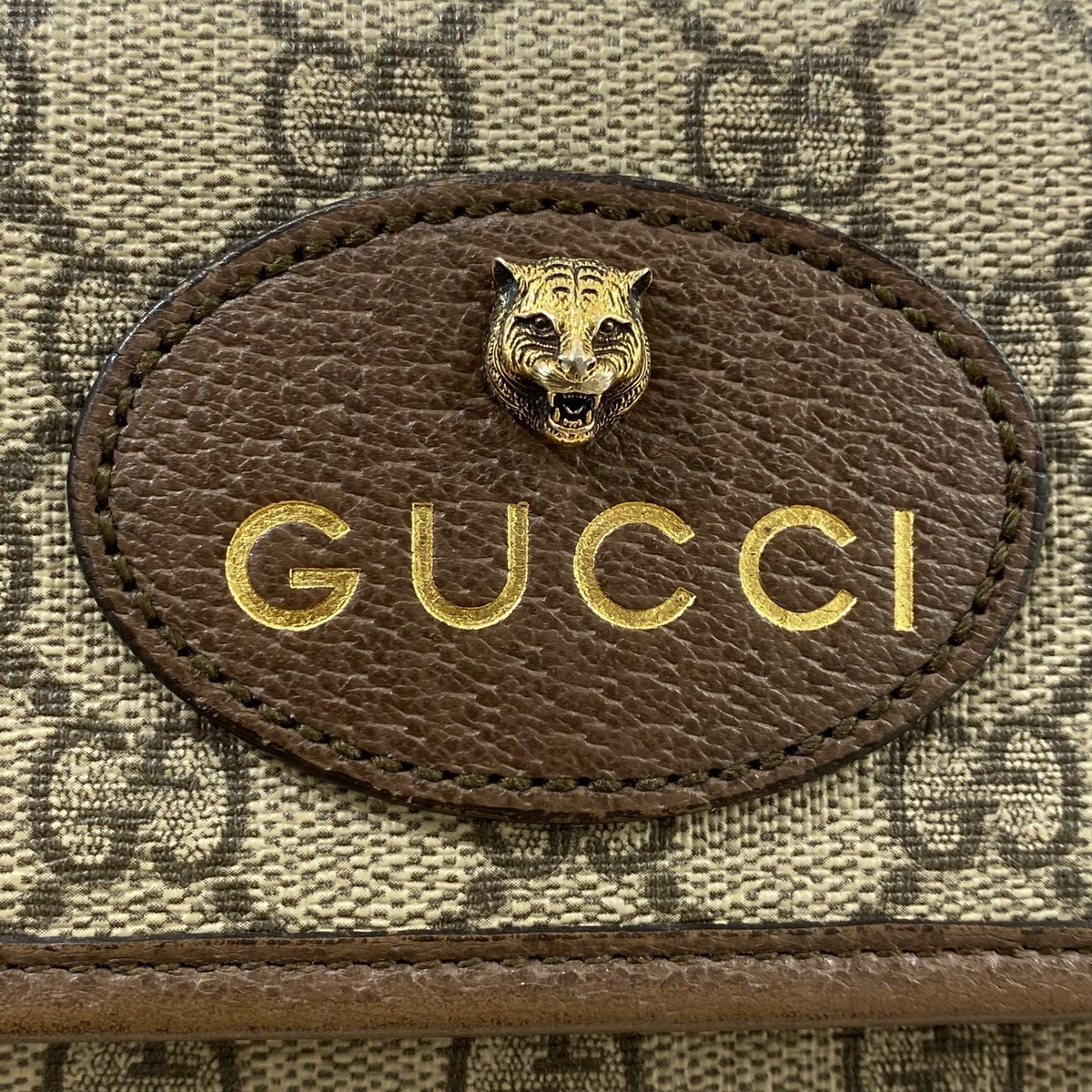 Auth Gucci GG Supreme Neo Vintage Brown Canvas and Leather