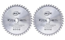 2 pk 9" 40T Tungsten Carbide Tipped Circular Wood Cutting Saw Blade 5/8" Bore