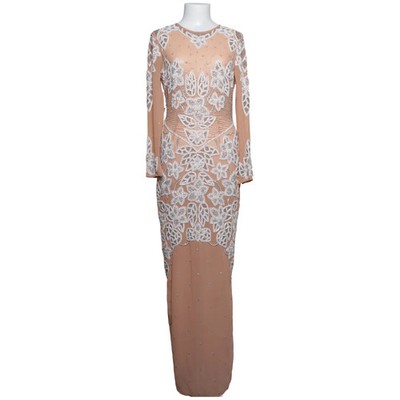 ASOS, Abendkleid, Größe: 38, Beige/Weiß, Polyester, Paisley, Damen #33D