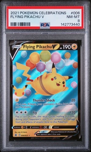 2021 POKEMON CELEBRATIONS #006 FLYING PIKACHU V PSA 8