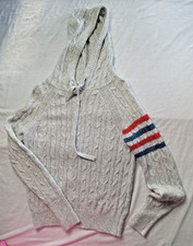 Abercrombie & Fitch Gray Cable Sweater Pullover  Hoodie  Wool Blend Size Small